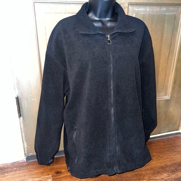 Black Tru Spec Parka Micro Fleece Zip-Up Long Sleeve Collar Jacket Size M Unisex - Picture 4 of 12